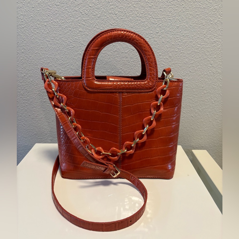 Topshop Croc-Embossed Crossbody